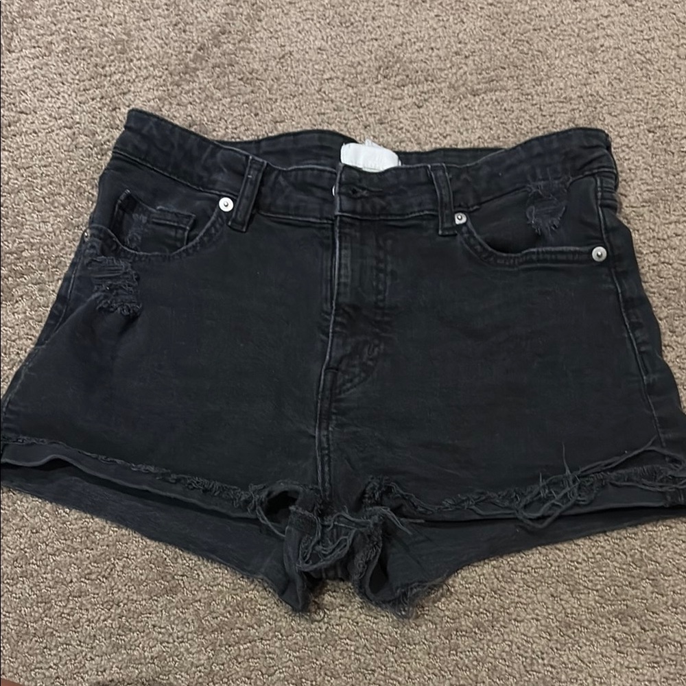 Black Distressed Women Jean/Denim shorts - H&M - US 10